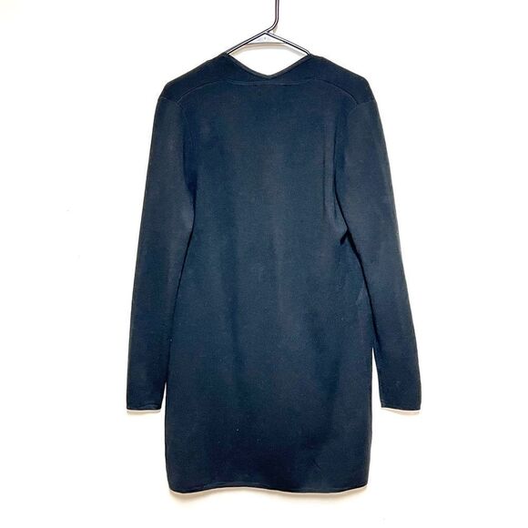 Kinross Cashmere Open Front Black Wool Silk Sweater Jacket Sz S - Picture 2 of 6